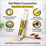 Gel Mata Cucarachas 🪳 listo para usar, rápido y efectivo - Cebo de gel para exteriores e interiores con aplicador de jeringa