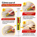 Gel Mata Cucarachas 🪳 listo para usar, rápido y efectivo - Cebo de gel para exteriores e interiores con aplicador de jeringa